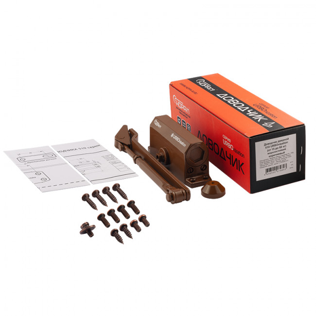 Доводчик дверной с фиксацией 510F URBOnization от 15 до 60 кг коричневый Доводчик дверной с фиксацией 510F URBOnization от 15 до 60 кг коричневый