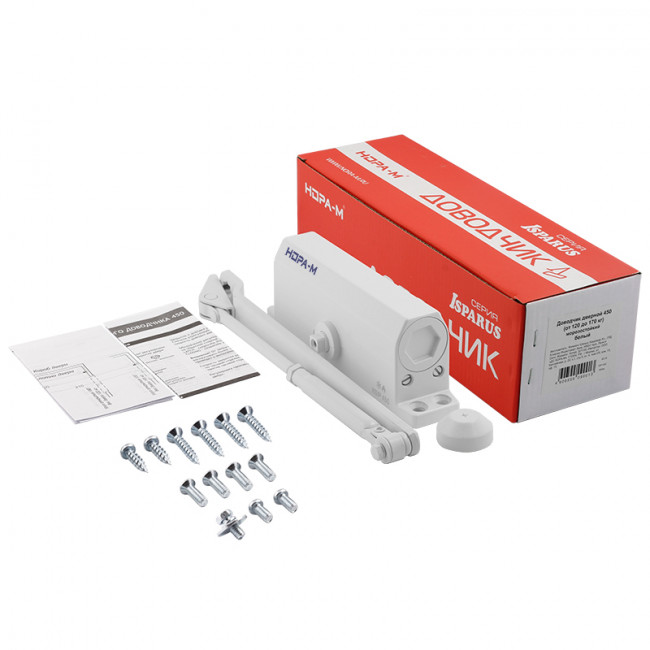 Доводчик дверной 450 ISPARUS от 120 до 170 кг белый Доводчик дверной 450 ISPARUS от 120 до 170 кг белый