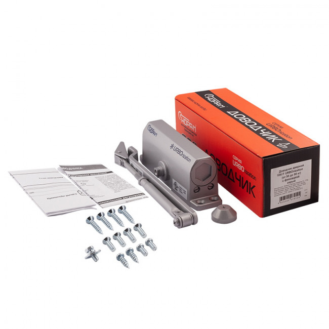 Доводчик дверной с фиксацией 530F URBOnization от 50 до 90 кг серый Доводчик дверной с фиксацией 530F URBOnization от 50 до 90 кг серый