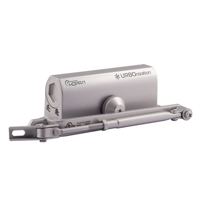 Доводчик дверной с фиксацией 530F URBOnization от 50 до 90 кг серебро