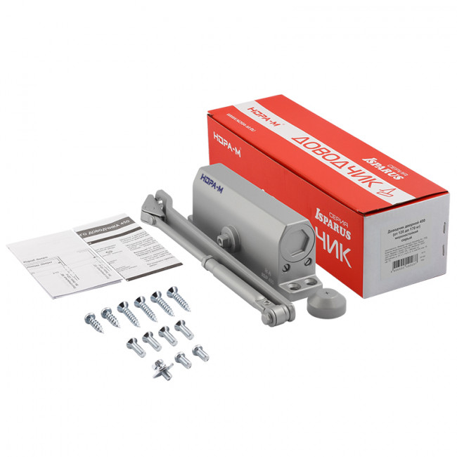 Доводчик дверной 450 ISPARUS от 120 до 170 кг серый Доводчик дверной 450 ISPARUS от 120 до 170 кг серый