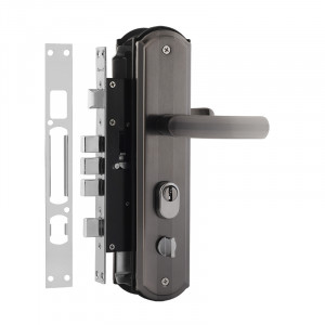 Замок врезной для китайских дверей 200-68 STD левый матовый хром/черный никель