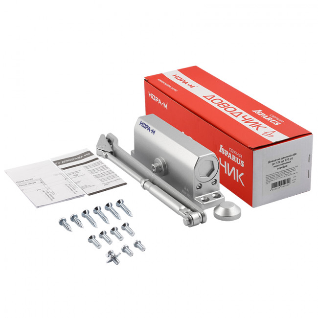 Доводчик дверной 450 ISPARUS от 120 до 170 кг серебро Доводчик дверной 450 ISPARUS от 120 до 170 кг серебро