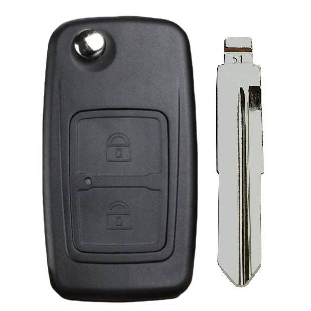 Корпус выкидного ключа CHERY 2 кнопки VO-VBP VO9P, с лого