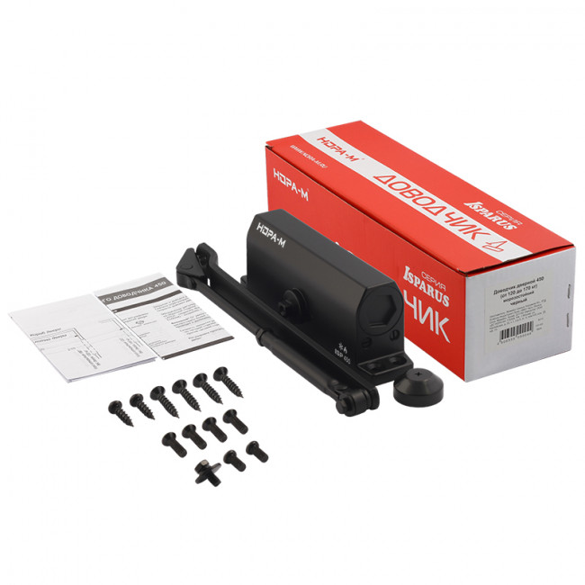 Доводчик дверной 450 ISPARUS от 120 до 170 кг черный Доводчик дверной 450 ISPARUS от 120 до 170 кг черный