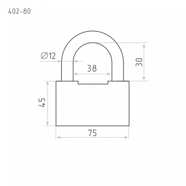 Замок навесной ЗН-402 серый 80 мм
