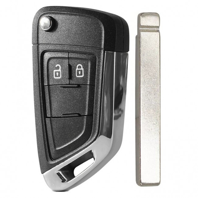 Корпус выкидного ключа CHEVROLET 2 кнопки OP-11 HU100, c лого