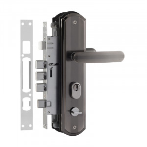 Замок врезной для китайских дверей 200-68 (правый) матовый никель/черный никель