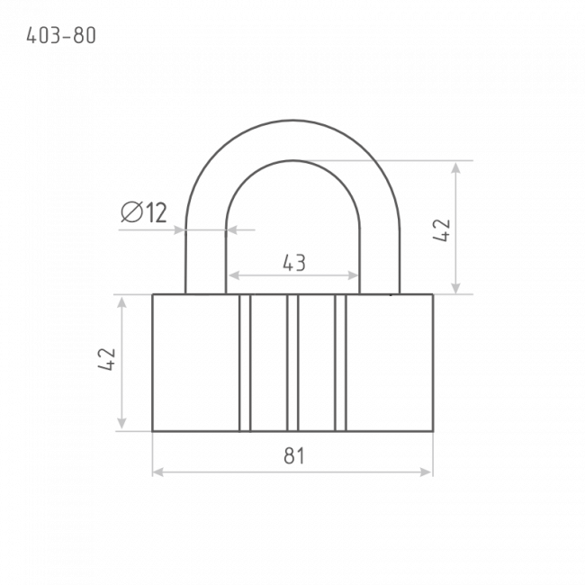 Замок навесной ЗН-403 серый 80 мм Замок навесной ЗН-403 серый 80 мм