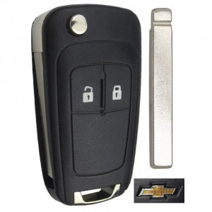 Корпус выкидного ключа CHEVROLET 2 кнопки OP-11 HU100, с лого