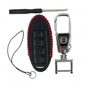 Чехол кожаный смарт ключа NISSAN 4 кнопки с карабином