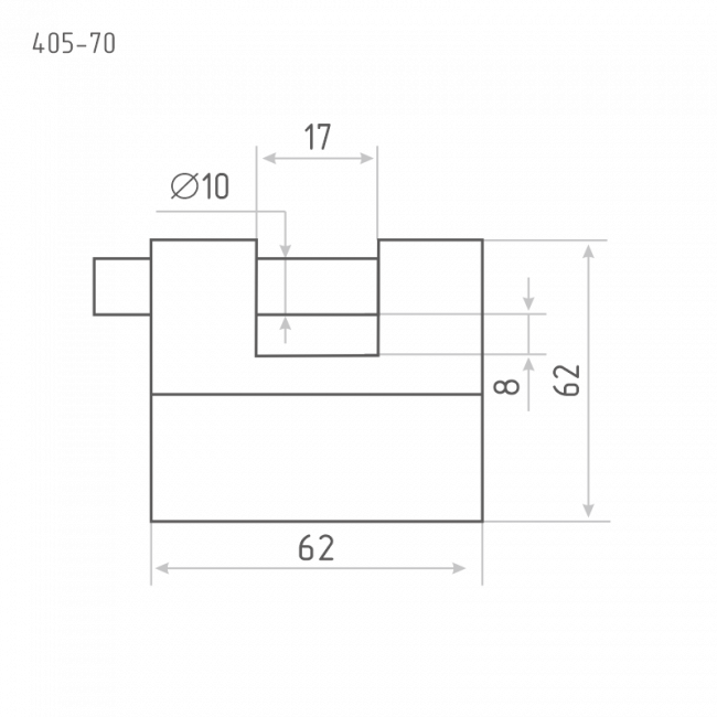 Замок навесной ЗН-405 серый 70 мм Замок навесной ЗН-405 серый 70 мм