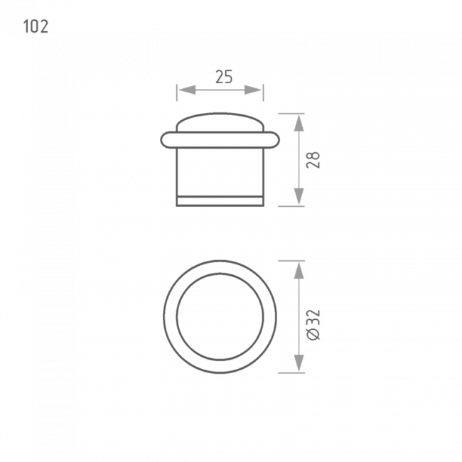 Ограничитель дверной 102 старая медь