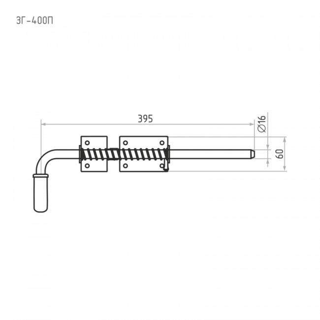 Задвижка гаражная ЗГ 400-П черный