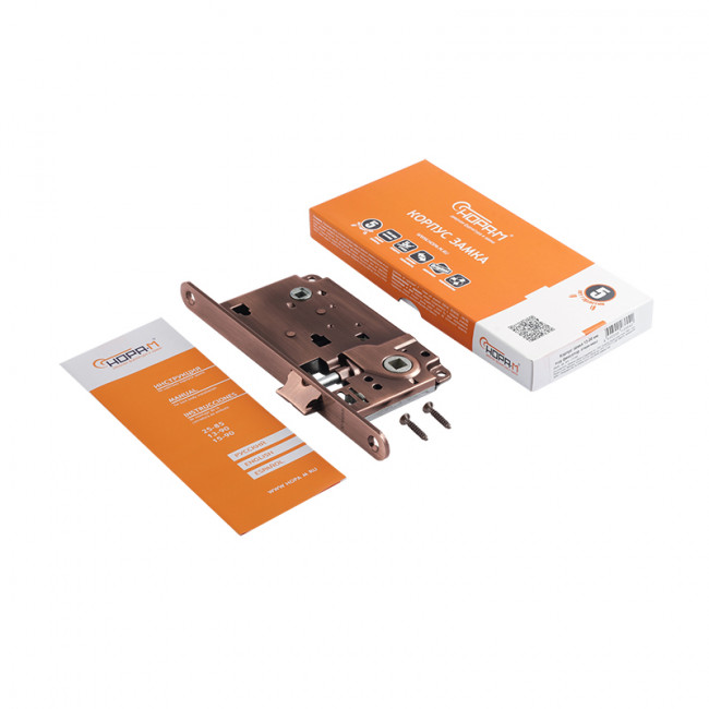 Корпус замка под фиксатор 13-90 мм старая медь Корпус замка под фиксатор 13-90 мм старая медь