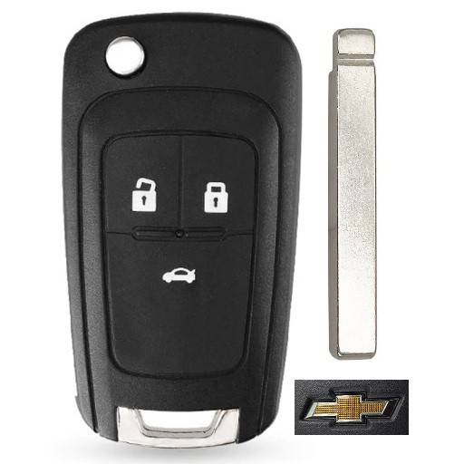 Корпус выкидного ключа CHEVROLET 3 кнопки OP-11 HU100, с лого