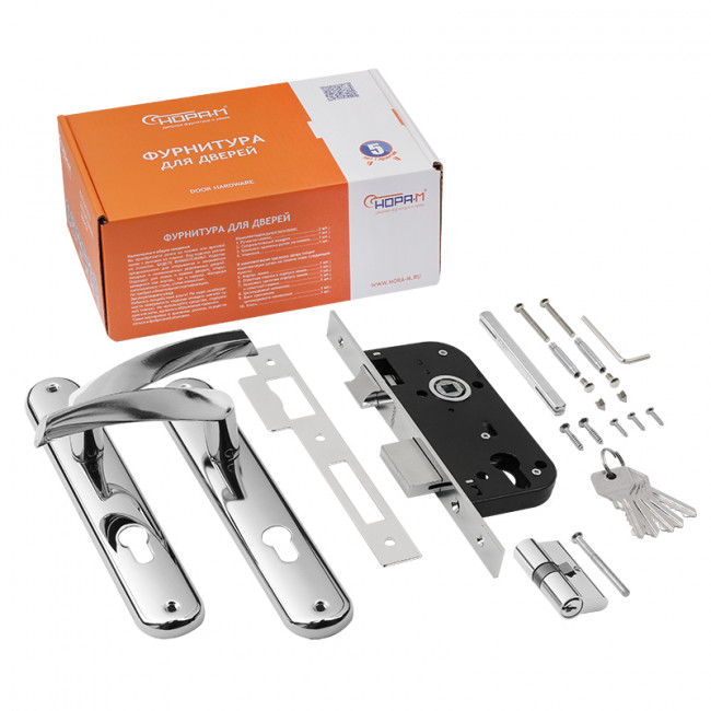 Замок врезной 100-70 Л хром Замок врезной 100-70 Л хром