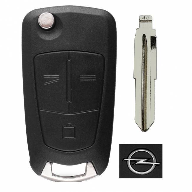 Корпус выкидного ключа OPEL 3 кнопки DAE-4 DW05, с лого (круг)