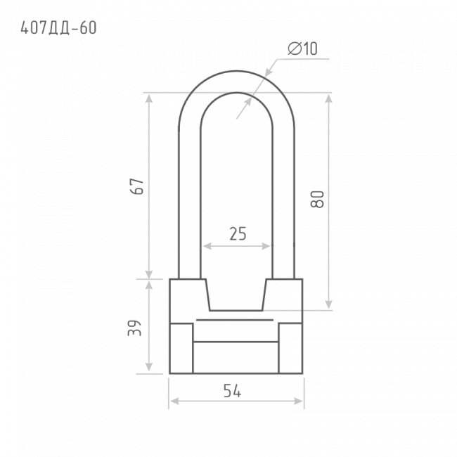 Замок навесной ЗН-407ДД серый 60 мм Замок навесной ЗН-407ДД серый 60 мм
