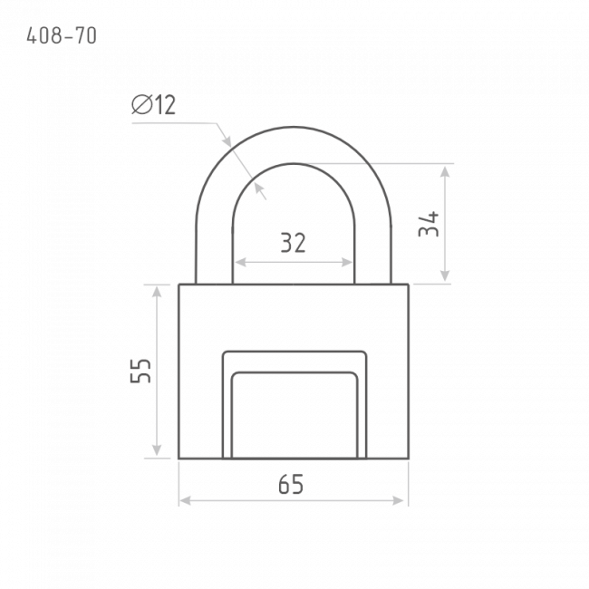 Замок навесной ЗН-408 серый 70 мм Замок навесной ЗН-408 серый 70 мм