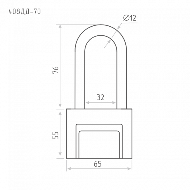 Замок навесной ЗН-408ДД серый 70 мм Замок навесной ЗН-408ДД серый 70 мм