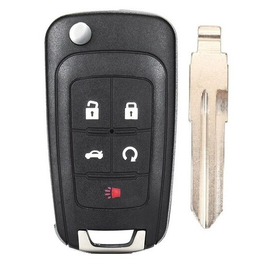 Корпус выкидного ключа CHEVROLET 4+1 кнопка OP-SP HU46, с лого (круг)