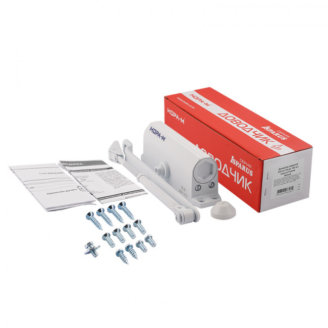 Доводчик дверной 430 ISPARUS от 50 до 120 кг белый Доводчик дверной 430 ISPARUS от 50 до 120 кг белый