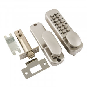 Кодовый замок с фиксатором 201 матовый хром