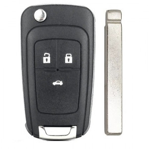 Корпус выкидного ключа CHEVROLET, OPEL 3 кнопки OP-11 HU100, без лого