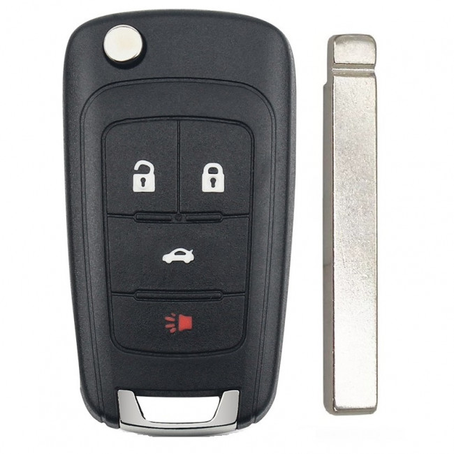 Корпус выкидного ключа CHEVROLET, OPEL 3+1 кнопки OP-11 HU100, без лого