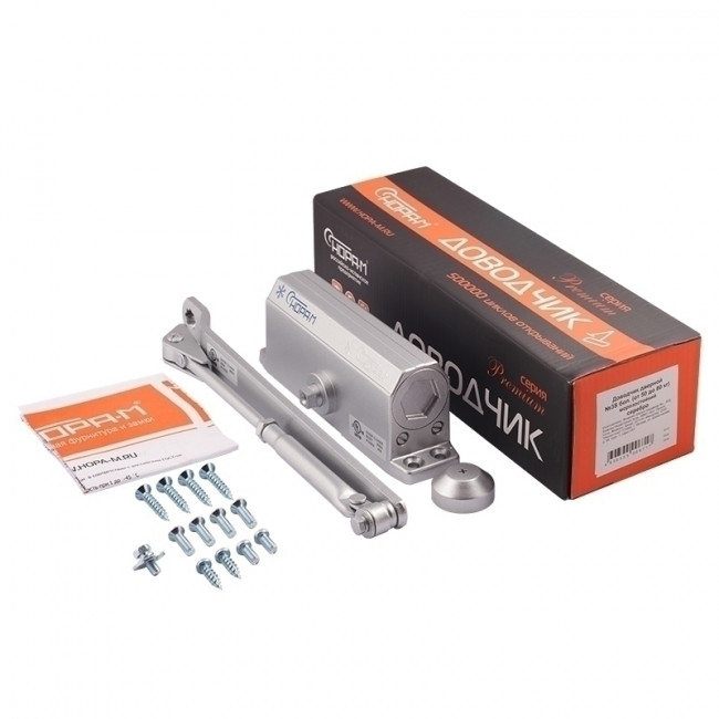 Доводчик дверной 3S бол. серебро 50-130кг Доводчик дверной 3S бол. серебро 50-130кг