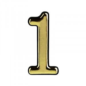 Цифра на дверь 100 мм золото 1