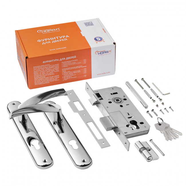 Замок врезной 100-85 К хром 45 мм Замок врезной 100-85 К хром 45 мм