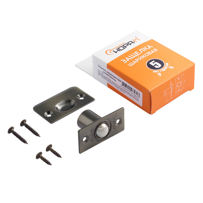 Защелка дверная шариковая ЗШ2 старая бронза Защелка дверная шариковая ЗШ2 старая бронза