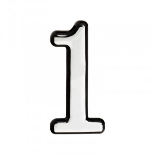 Цифра на дверь 100 мм хром 1
