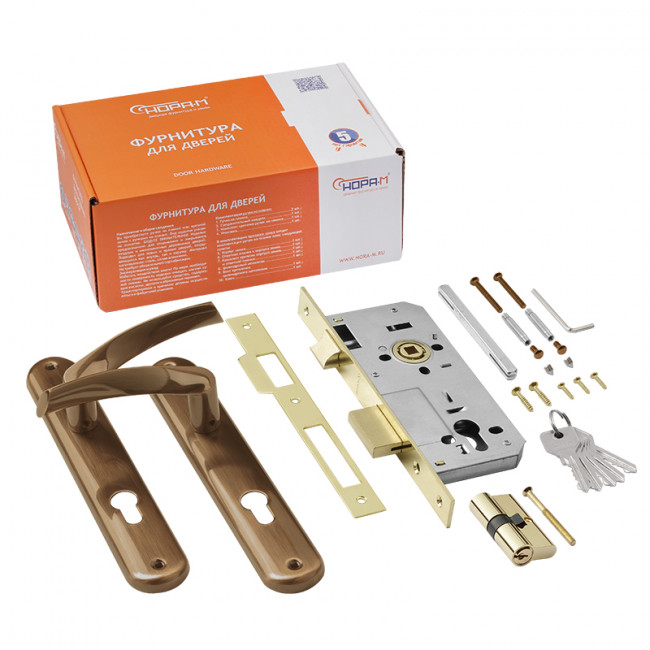 Замок врезной 100-85 К матовый кофе 45 мм Замок врезной 100-85 К матовый кофе 45 мм