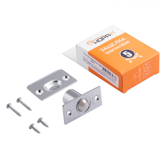 Защелка дверная шариковая ЗШ2 хром Защелка дверная шариковая ЗШ2 хром