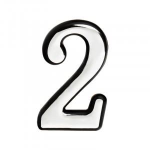Цифра на дверь 100 мм хром 2