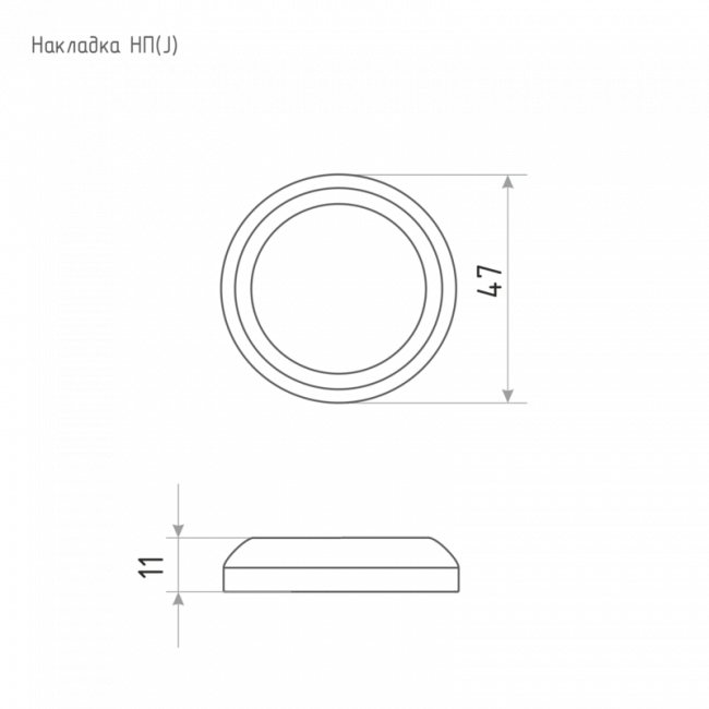 Дверная накладка НП (J) застаренная бронза
