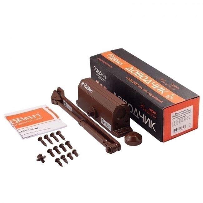 Доводчик дверной с фиксацией 3S-F бол. от 50 до 80 кг коричневый Доводчик дверной с фиксацией 3S-F бол. от 50 до 80 кг коричневый