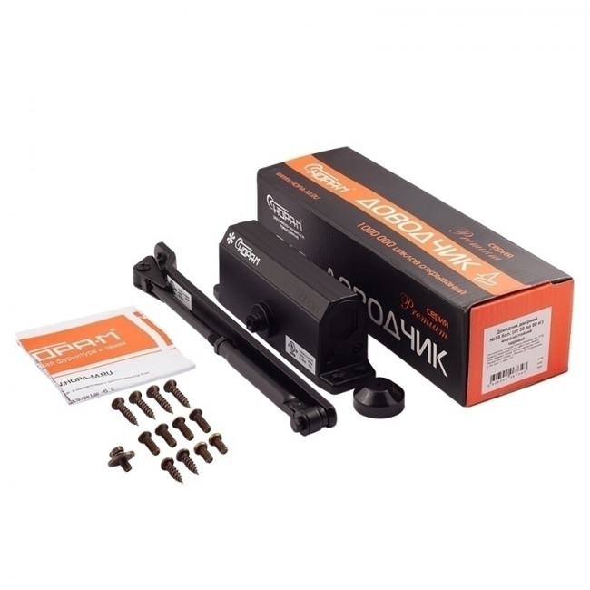 Доводчик дверной 3S бол. черный 50-80кг Доводчик дверной 3S бол. черный 50-80кг