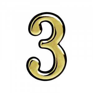 Цифра на дверь 100 мм золото 3