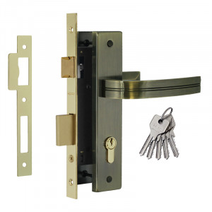 Замок врезной 106-70 старая бронза