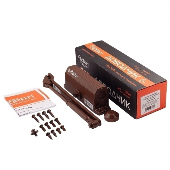 Доводчик дверной 3S бол. коричневый 50-80кг Доводчик дверной 3S бол. коричневый 50-80кг