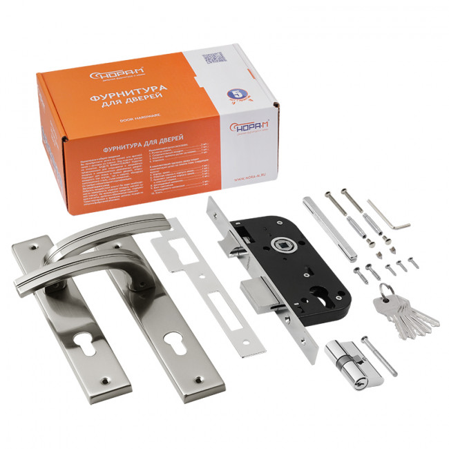 Замок врезной 106-70 матовый хром/хром Замок врезной 106-70 матовый хром/хром