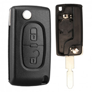 Корпус выкидного ключа CITROEN 2 кнопки NE-51 NE78, бат. на корпусе, CE0536, с лого