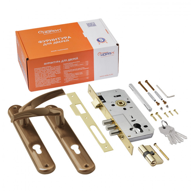 Замок врезной 100-85 М матовый кофе 45 мм Замок врезной 100-85 М матовый кофе 45 мм