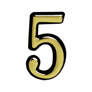 Цифра на дверь 100 мм золото 5