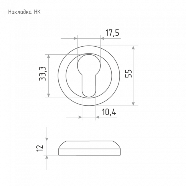 Дверная накладка ПАЛЬМА НК застаренная бронза