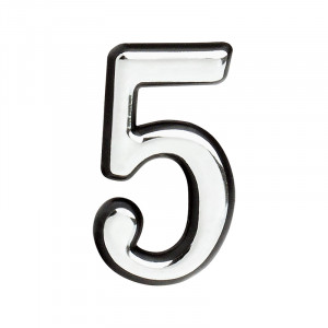 Цифра на дверь 100 мм хром 5